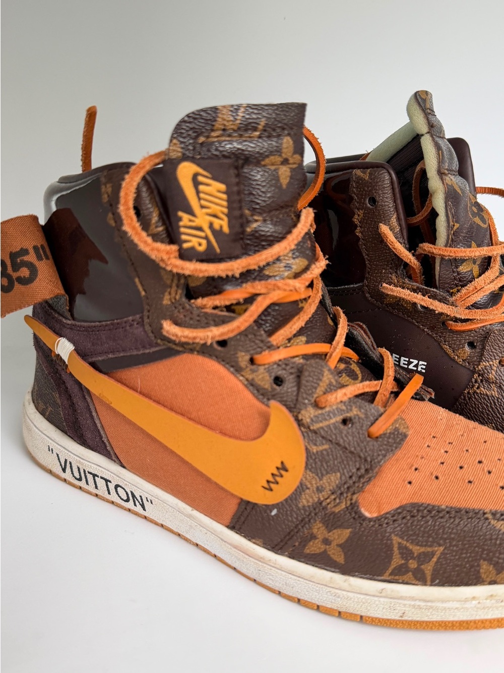 Off - white x Louis Vuitton x air Jordan 1 high monogram sneakers rare collab - Picture 4 of 7